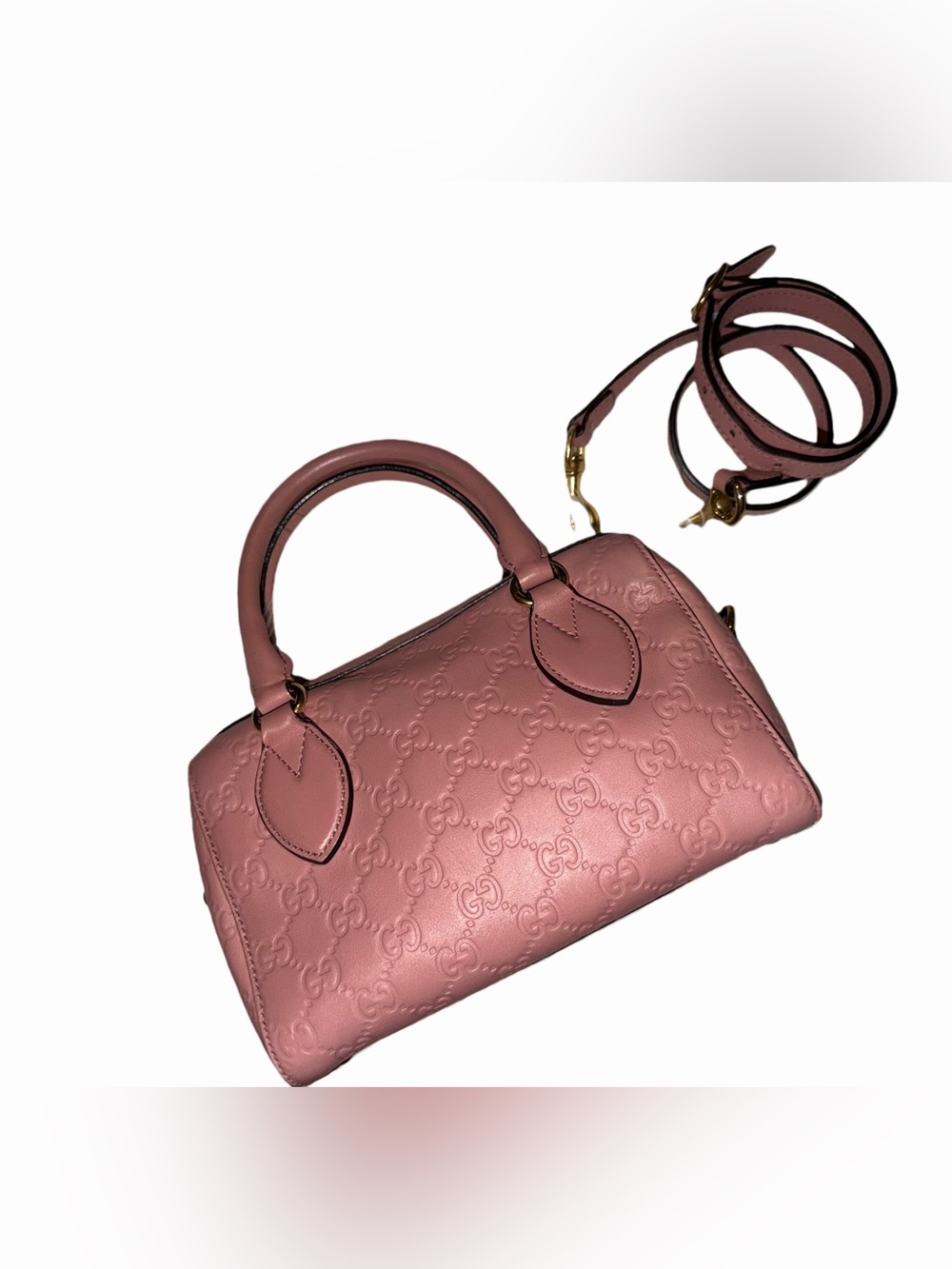 Gucci Pink Microguccissima Leather Satchel with Gold Hardware
